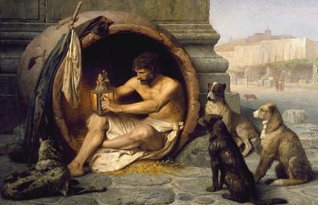 Diogenes in his tub